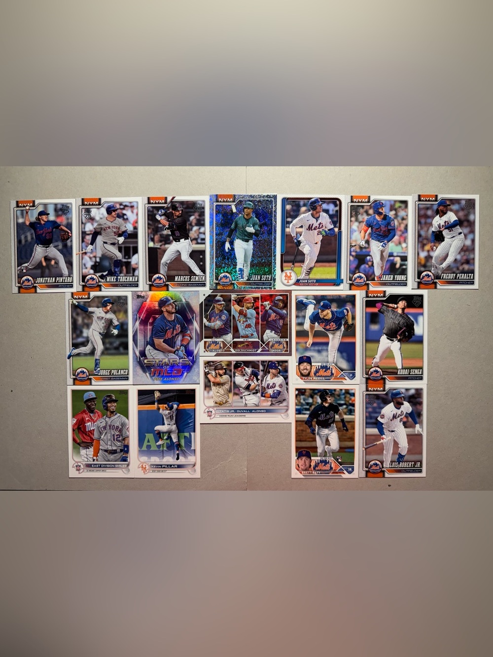 New York Mets Baseball Cards Lot of 17: Soto/Alonso/Semien/Peralta